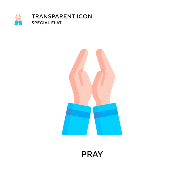 Pray vector icon. Flat style illustration. EPS 10 vector. - Vector, Image