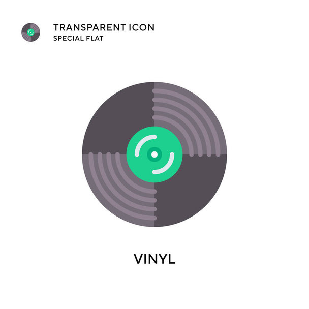 Vinyl vector icon. Flat style illustration. EPS 10 vector. - Vector, Image