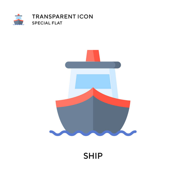 Ship vector icon. Flat style illustration. EPS 10 vector. - Vector, Image
