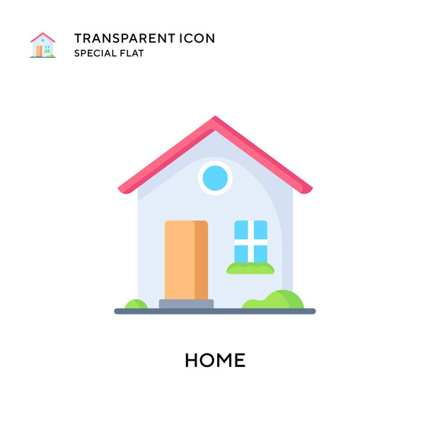 Home vector icon. Flat style illustration. EPS 10 vector. - Vector, Image