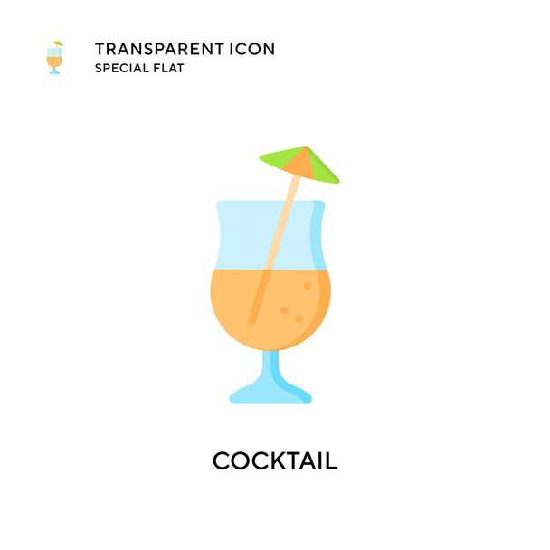Cocktail vector icon. Flat style illustration. EPS 10 vector. - Vector, Image