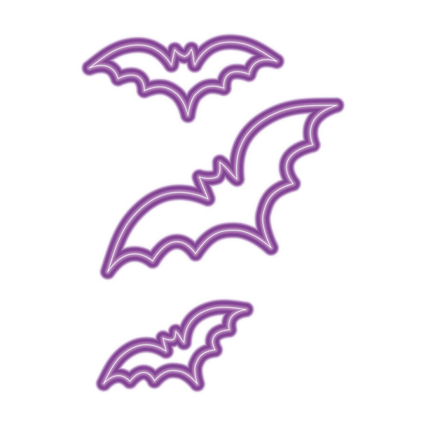 Векторный дизайн иконок летучих мышей на Хэллоуин - Вектор,изображение