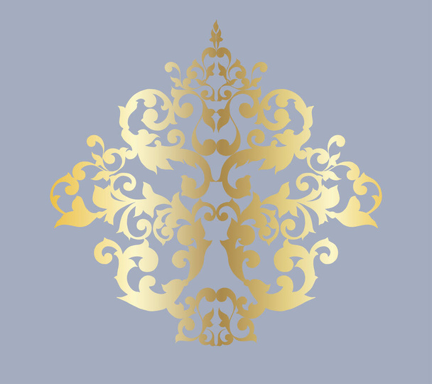 Антикварный дамасский декор в стиле барокко - Вектор,изображение
