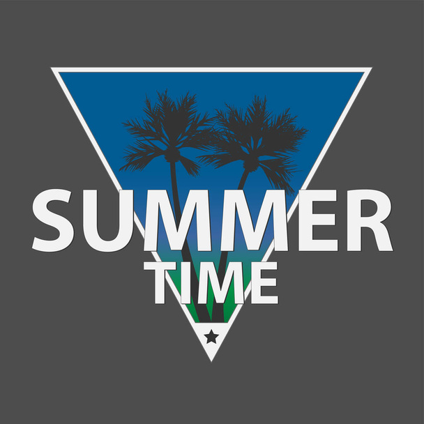 Design banner summer time. Flyer for summer season with triangle frame - Wektor, obraz