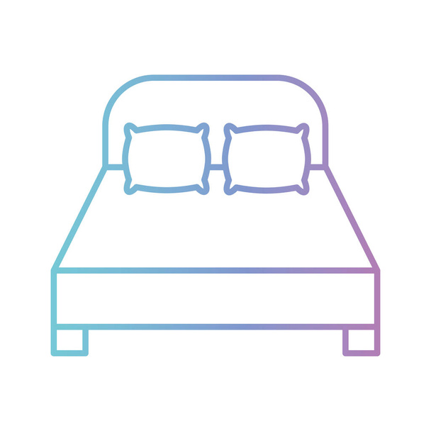home bed gradiens stílus ikon vektor tervezés - Vektor, kép