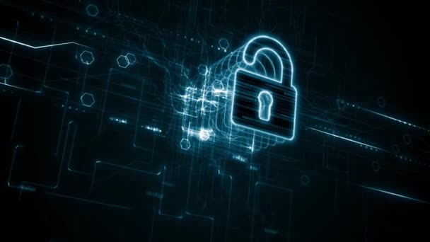 Cybersécurité protection des données concept de confidentialité des technologies commerciales.  - Séquence, vidéo
