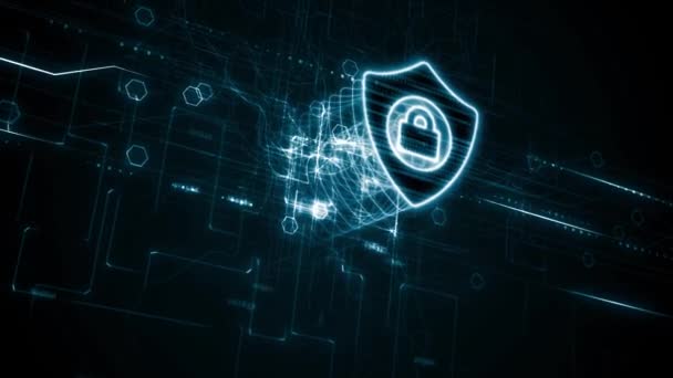 サイバーセキュリティデータ保護ビジネステクノロジープライバシーコンセプト.  - 映像、動画