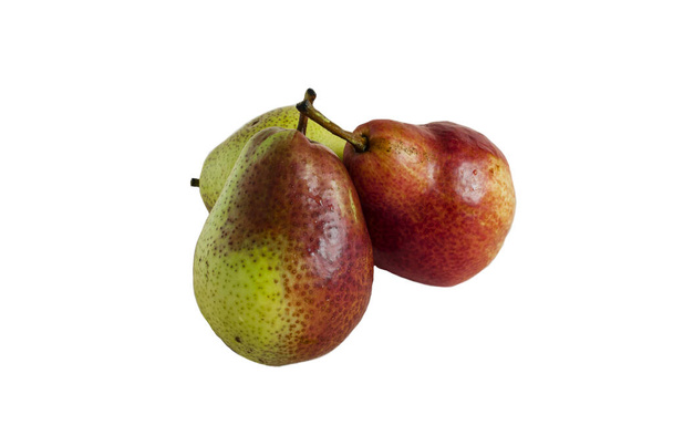 fresh red-green pears on a white background isolate - Foto, immagini