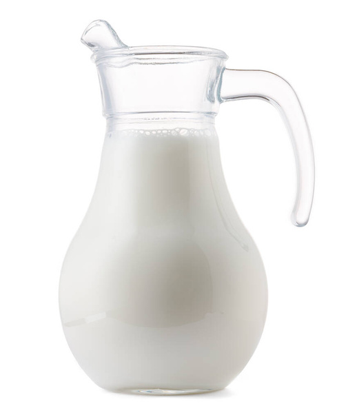 Glass milk jar isolated on white background - Photo, Image
