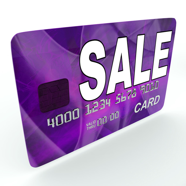 Venta en tarjeta de débito de crédito muestra oferta Promoción de ganga
 - Foto, Imagen