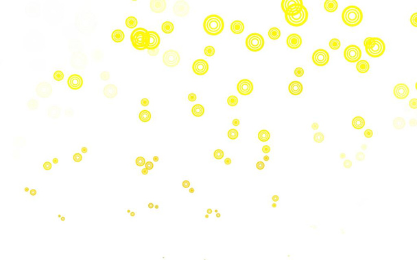 Fondo de vector amarillo claro con burbujas. Ilustración abstracta moderna con gotas de agua de colores. Patrón para sitios web hermosos. - Vector, imagen