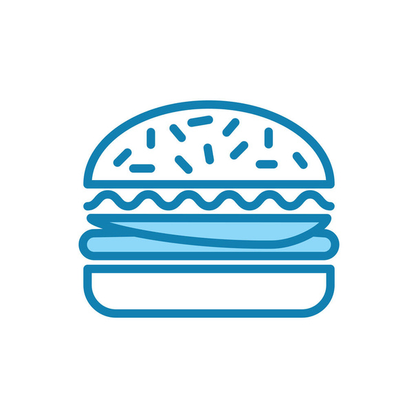 Ilustrační vektorová grafika ikony Burger. Vhodné pro americká jídla, kalorie, fast food atd.. - Vektor, obrázek