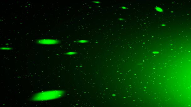 Flying green fire embers particles texture overlays . Burn debris effect on isolated black background. - Фото, зображення