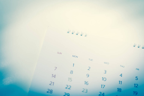 wazig kalender in blauwe toon planning 2021 concept. - Foto, afbeelding