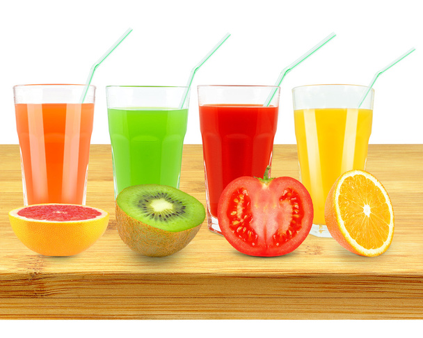 Juice on a wooden background - Photo, Image