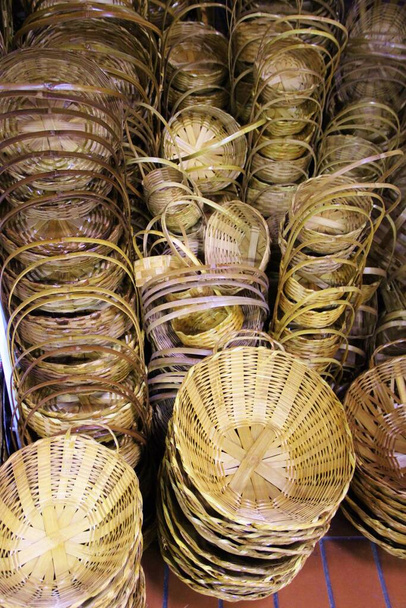 View of the wicker baskets of vines on market  - Photo, Image