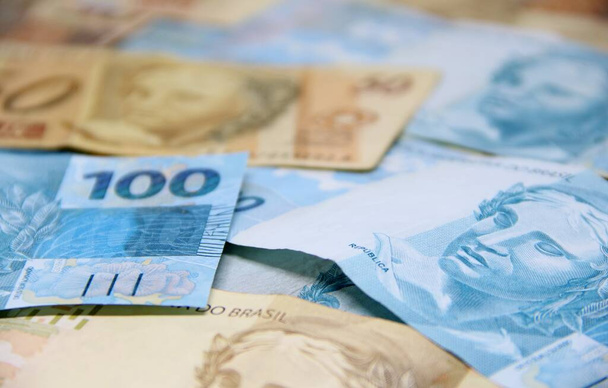 Brazilian money close-up view - Photo, Image