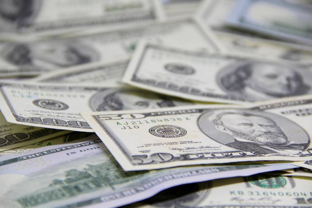 Yhdysvaltain dollarin määräiset setelit lähikuva - Valokuva, kuva