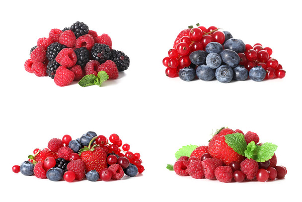 Різні смачні ягоди на білому тлі
  - Фото, зображення