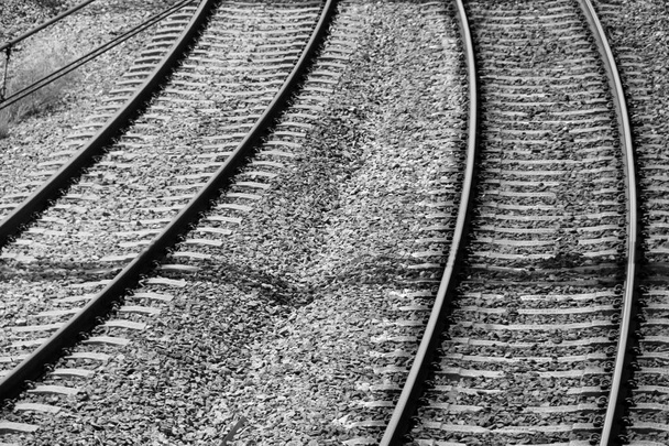 Railway tracks at the railway station - Photo, Image