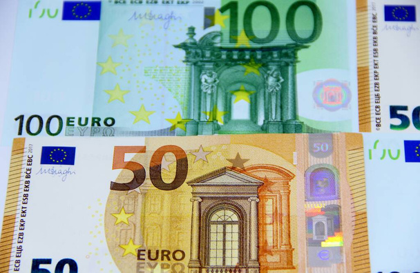 Eurogeld, Eurocontant close-upzicht - Foto, afbeelding