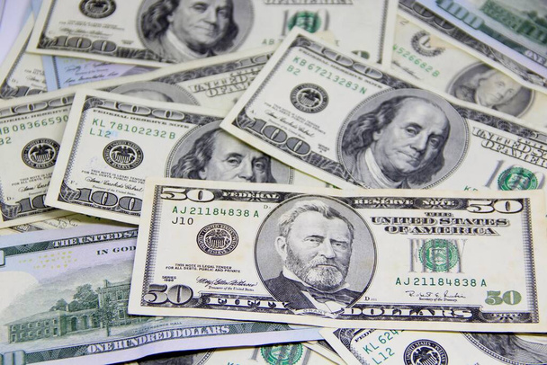 Amerikan doları banknotları yakın plan görüntüsü - Fotoğraf, Görsel