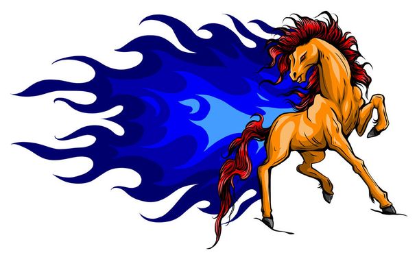 Ilustración vectorial silueta de un caballo corriendo - Vector, Imagen