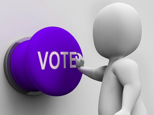 Pulsante di voto significa scegliere l'elezione o il sondaggio
 - Foto, immagini