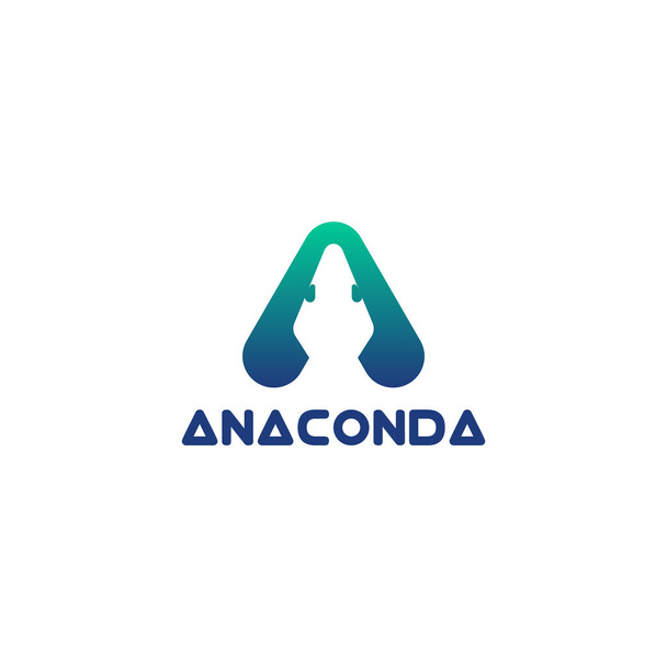 anaconda - голова змеи в треугольнике - буква a - Вектор,изображение