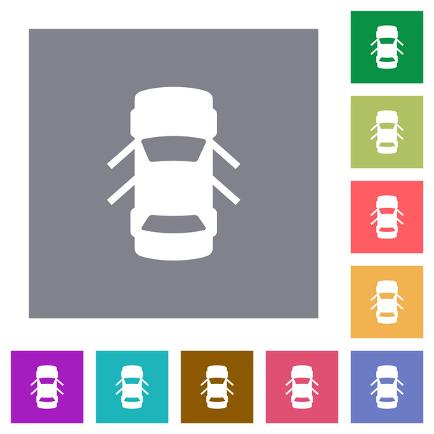 Auton avoimet ovet kojelauta indikaattori tasainen kuvakkeet yksinkertainen väri neliö taustat - Vektori, kuva