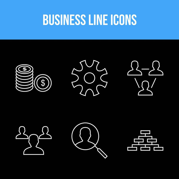 Hermoso 6 iconos paquete de iconos de vectores de negocios - Vector, imagen