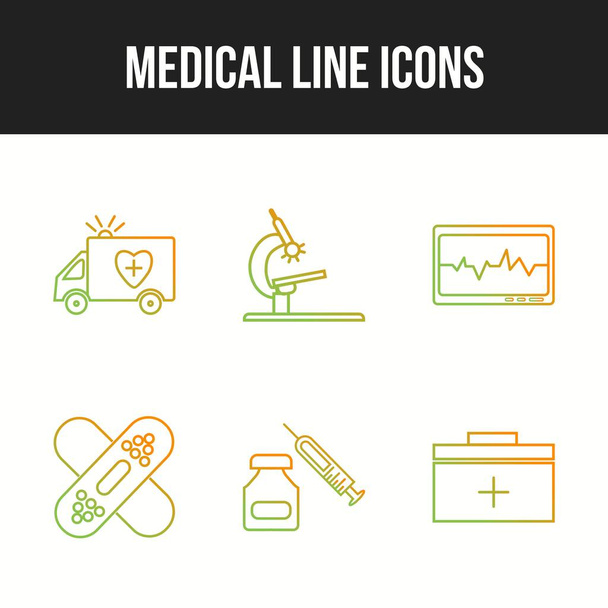 Belo ícone de vetor médico definido para uso comercial - Vetor, Imagem