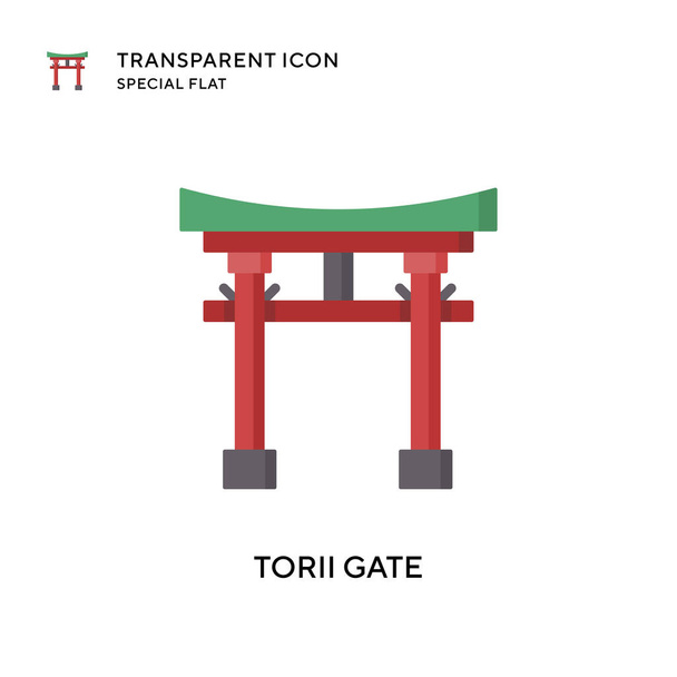 Εικονίδιο διάνυσμα πύλης Torii. Επίπεδη απεικόνιση στυλ. Διανυσματικό EPS 10. - Διάνυσμα, εικόνα