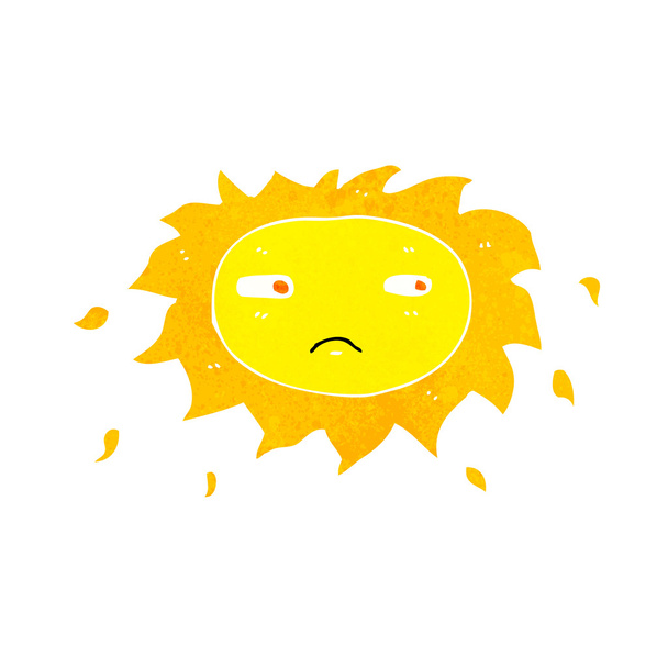 Karikatur traurige Sonne - Vektor, Bild