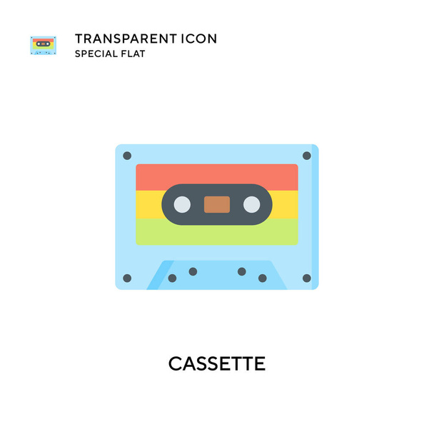 Cassette vector icon. Flat style illustration. EPS 10 vector. - Vector, Image