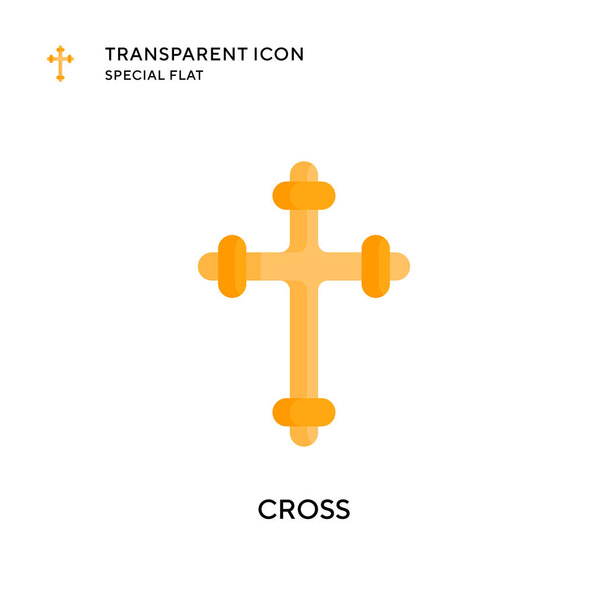Cross vector icon. Flat style illustration. EPS 10 vector. - Vector, Image