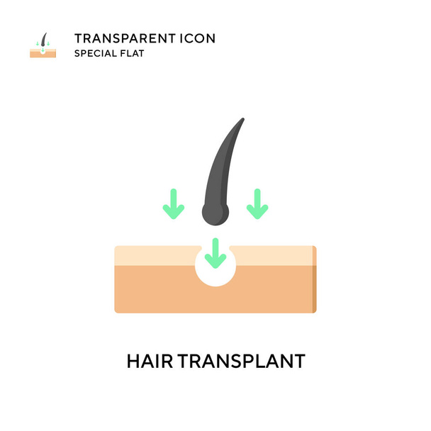 Ícone de vetor de transplante de cabelo. Ilustração de estilo plano. Vetor EPS 10. - Vetor, Imagem