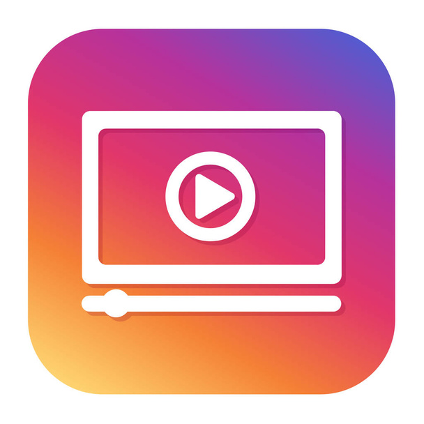 Media Player icon with hipster button. Video button. Streaming symbol. - Vektor, Bild