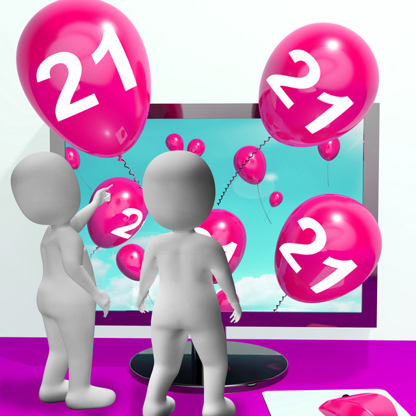 Numéro 21 Ballons du moniteur Afficher invitation en ligne ou Celebr
 - Photo, image