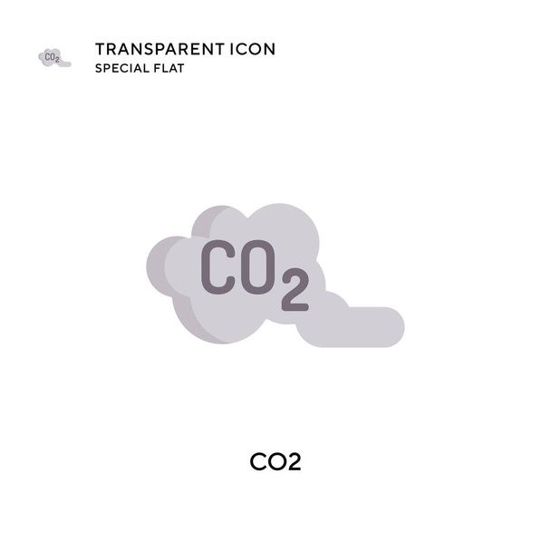 CO2ベクトルアイコン。フラットスタイルのイラスト。EPS 10ベクトル. - ベクター画像