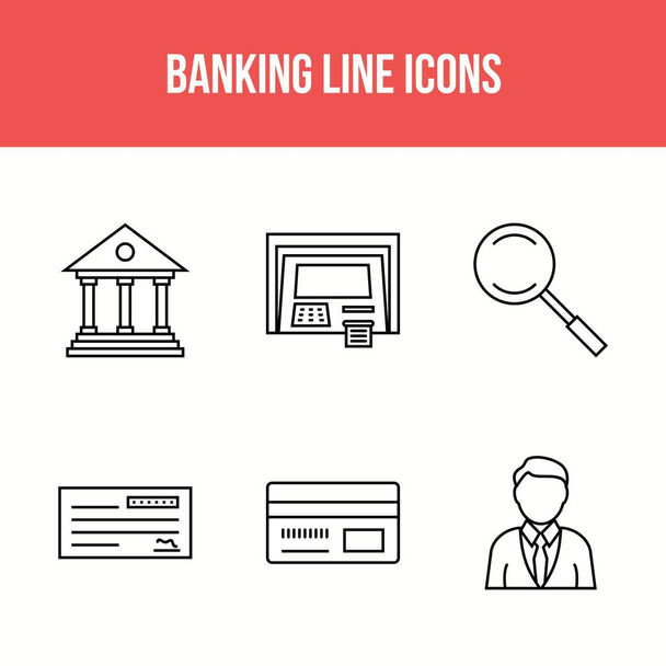 6 Banki ikonok egy halmazban személyes és kereskedelmi használatra - Vektor, kép