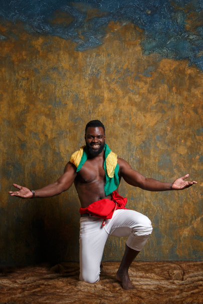 Portrait of a black male African dancer. - Foto, Imagem
