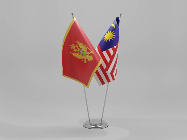 Malesia - Montenegro - Yhteistyöliput, valkoinen tausta - 3D-renderointi - Valokuva, kuva