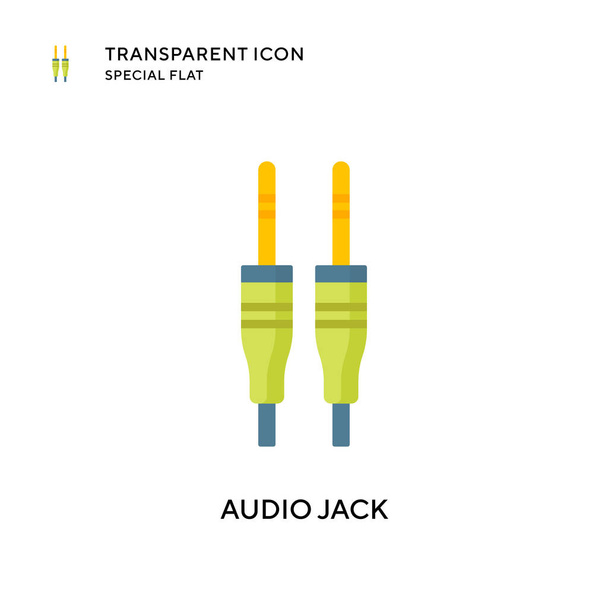 Audio jack vector icoon. Platte stijl illustratie. EPS 10-vector. - Vector, afbeelding