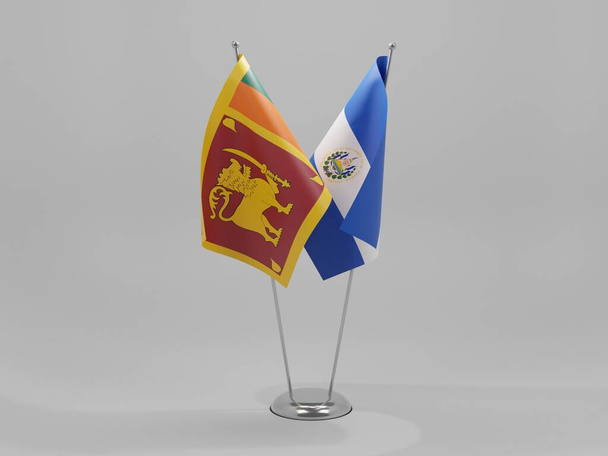 Salvador - Srí Lanka Vlajky spolupráce, Bílé Pozadí - 3D Render - Fotografie, Obrázek