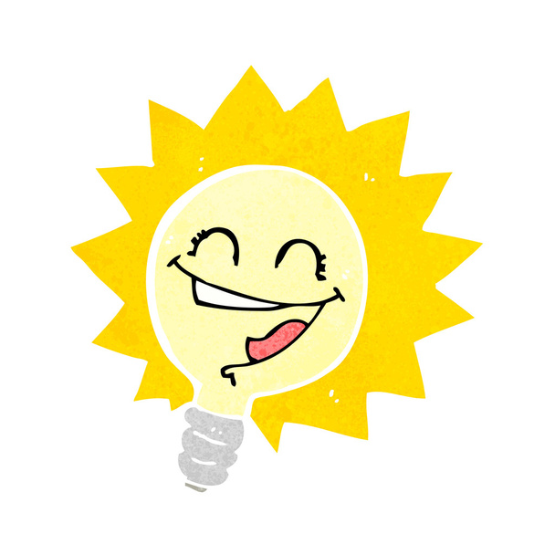 happy light bulb cartoon  - Вектор, зображення