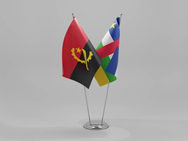 Republika Środkowoafrykańska - Angola Flagi współpracy, Białe tło - Render 3D - Zdjęcie, obraz