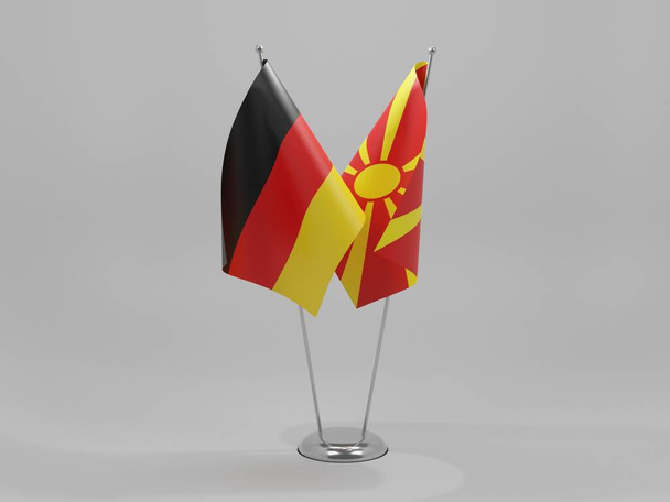 Macedonia - Germany Cooperation Flags, White Background - 3D Render - Фото, зображення