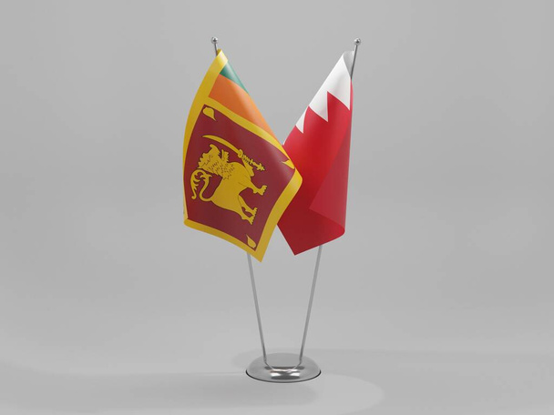 Bahrain - Sri Lanka Cooperation Flags, White Background - 3D Render - Photo, Image