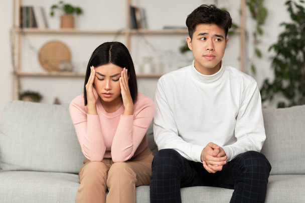 Spouses Not Talking Sitting Offended Having Marital Problems At Home - Photo, Image